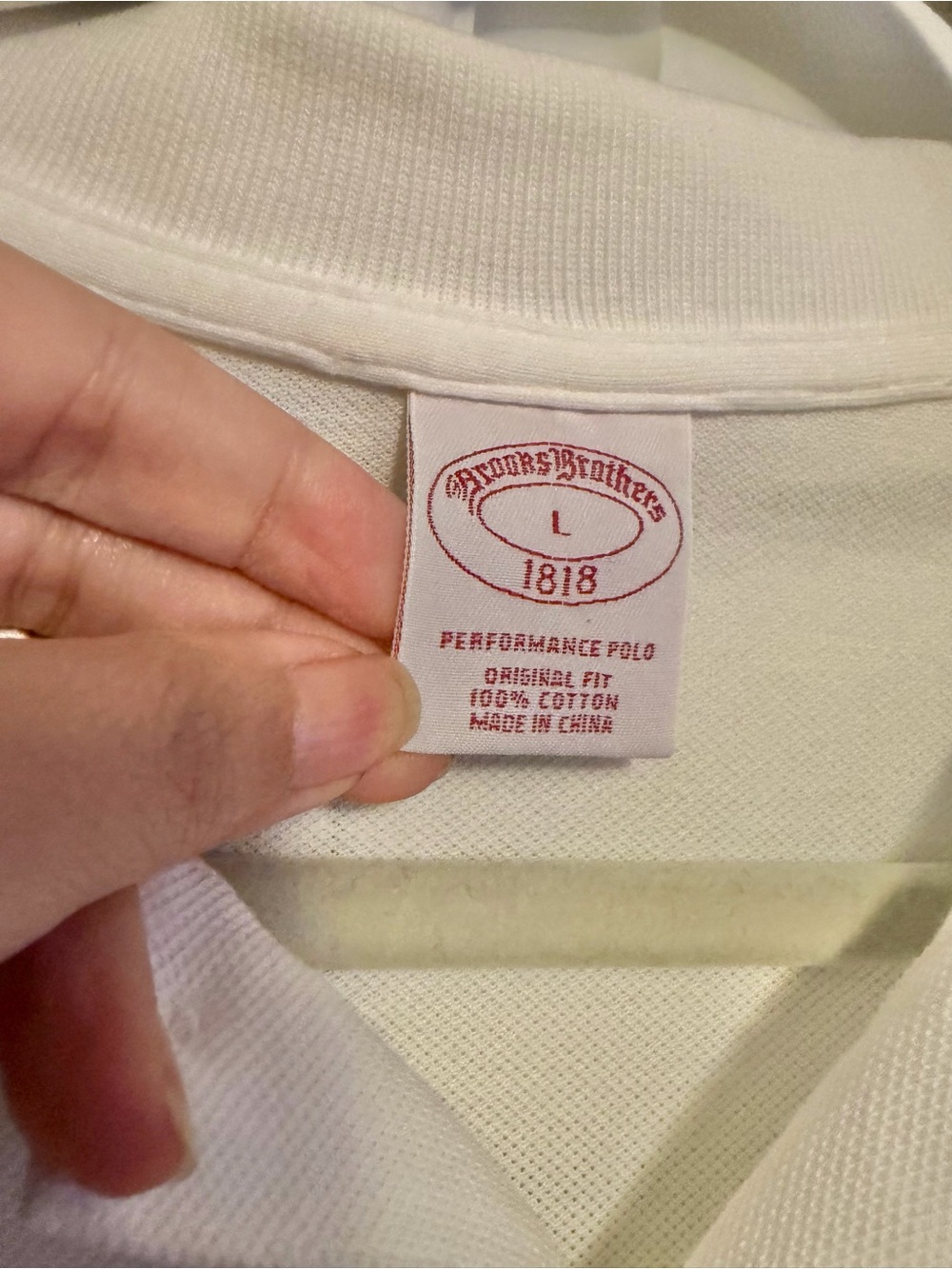 Brooks Brothers White Pique Polo Shirt Men's Large Classic Fit Short Sleeve - Picture 4 of 8